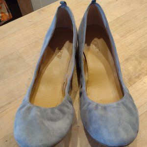 J. Crew Blue Suede Flats Size 8